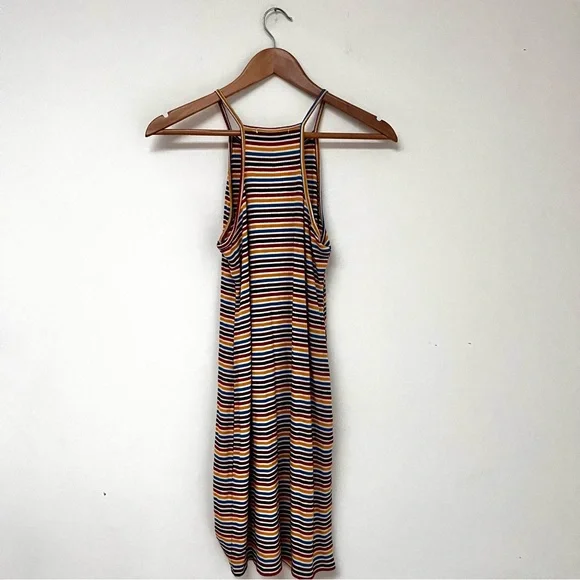 Papaya Women’s Colorful Striped Halter Dress Size Large - Picture 4 of 6